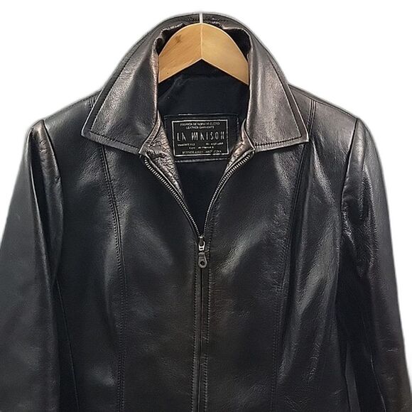 LA MAISON Dark Brown Leather Moto Jacket w/ Collar, Leather Bomber, Women's sz S - Picture 2 of 11